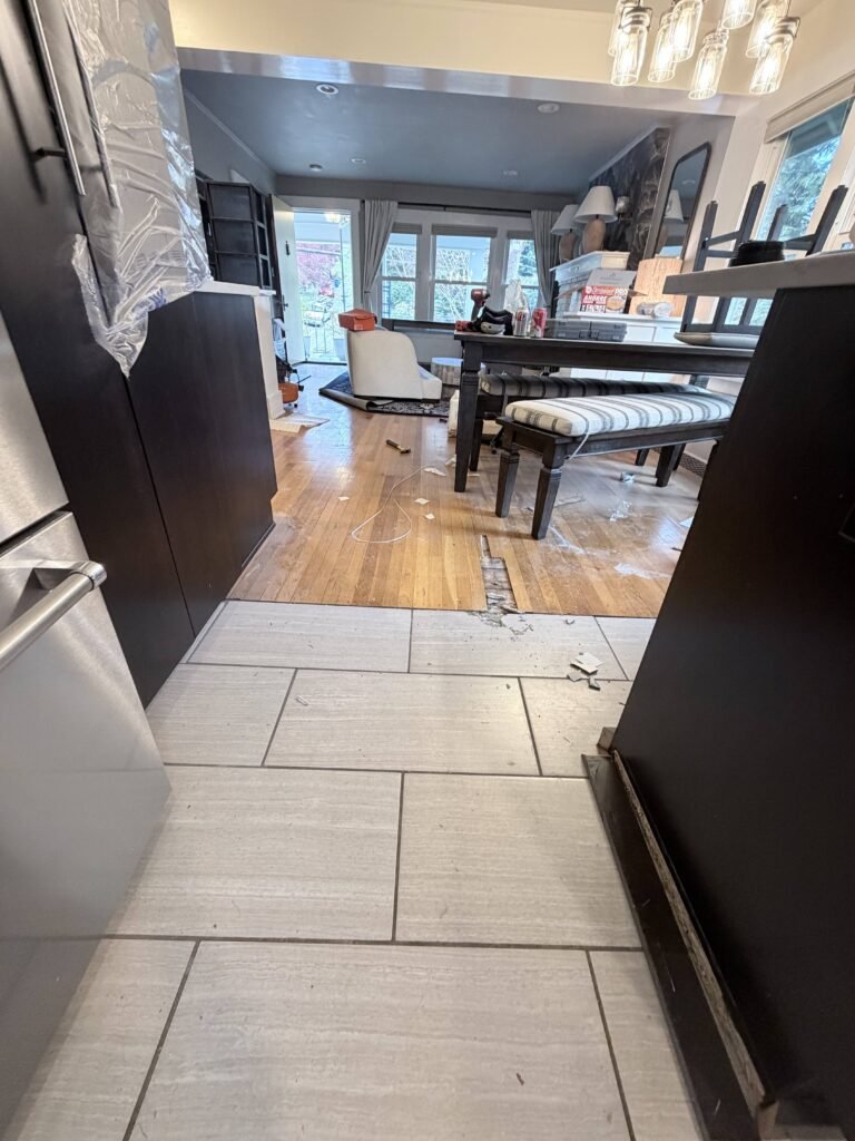 LVP installation on kitchen in Seattle